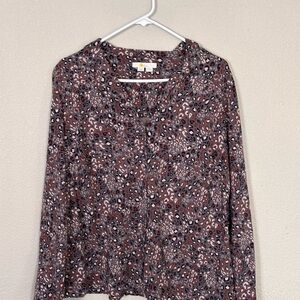 Boden Leopard Print Button-Front Blouse - Pink, Black